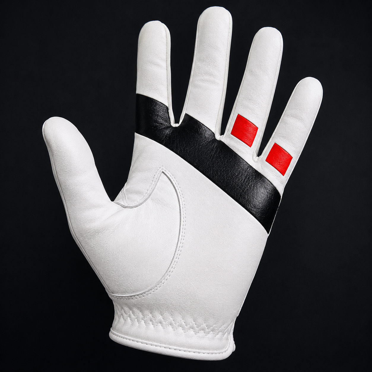 The Fore Broz Guideline Glove palm with red grip-alignment guidelines